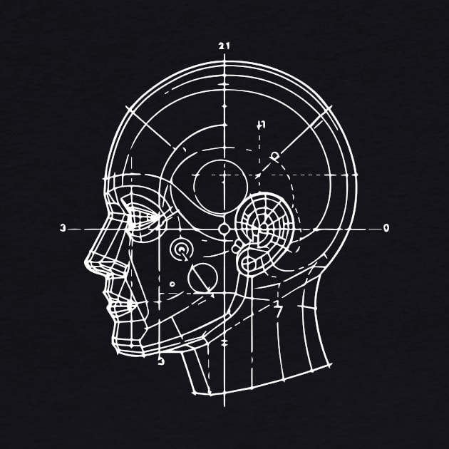 wireframe head by lkn